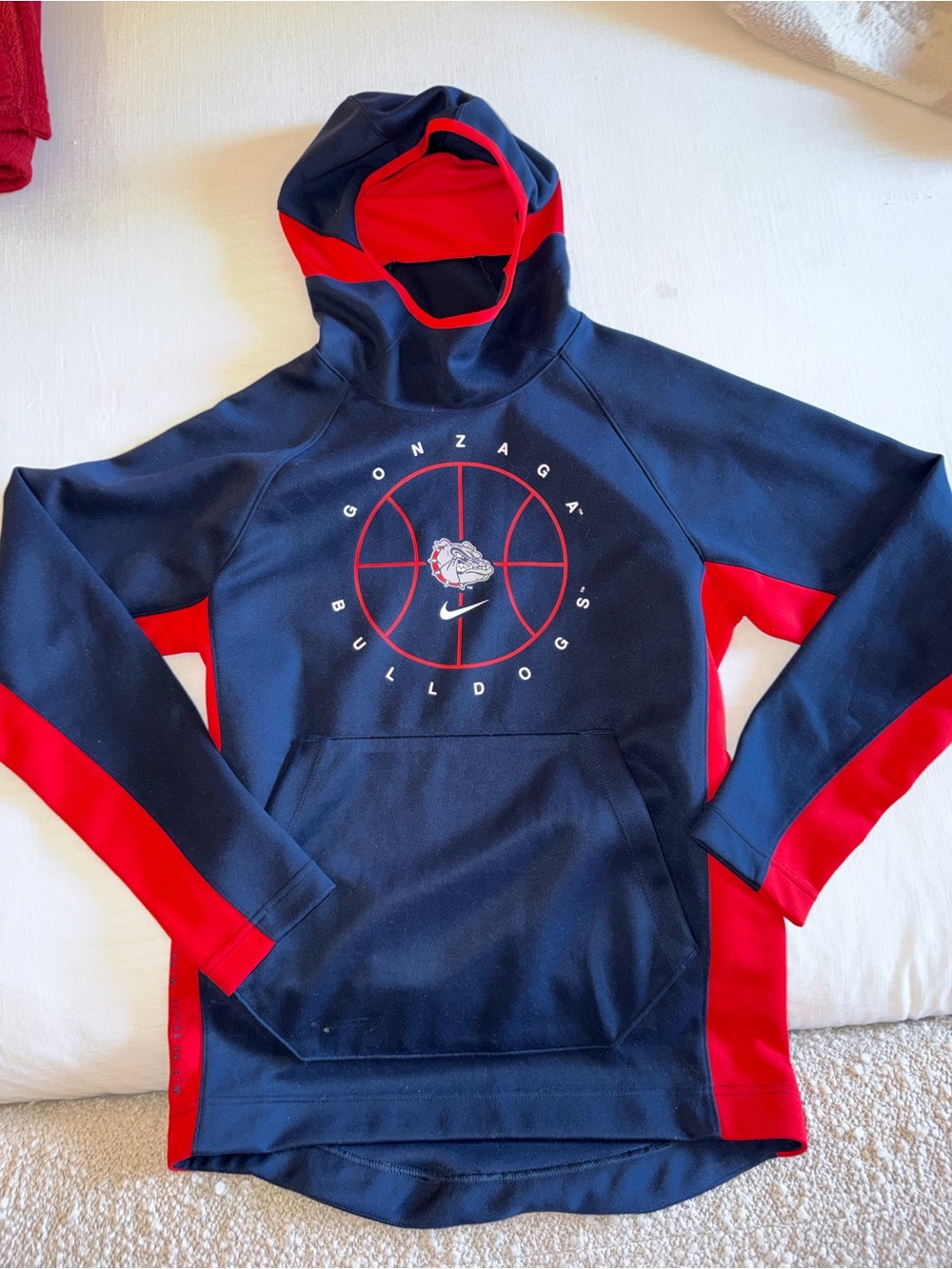 Nike Navy and Red Gonzaga Bulldogs Crewneck Pullover
